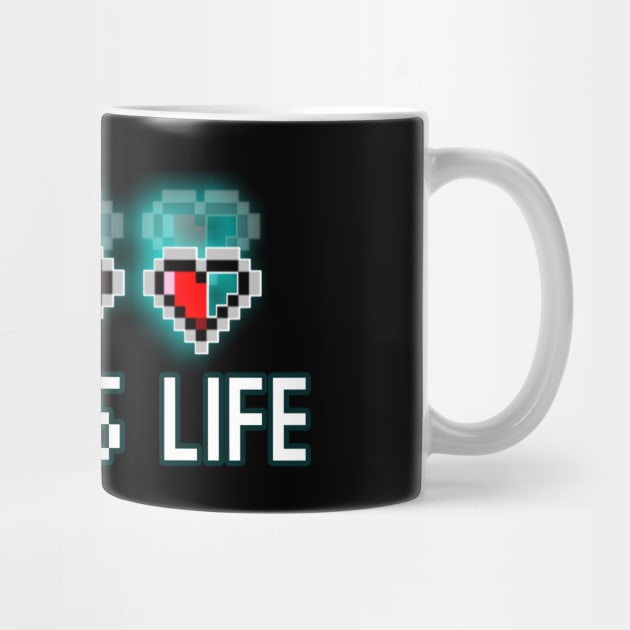 Game Is Life - 2D Hearts - Gaming Gamer 8-Bit Classic - Retro Style Pixel - Video Game Lover - Graphic by MaystarUniverse